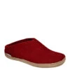 Glerups Unisex Slip On Leather Sole Red
