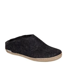 Glerups Unisex Slip On Leather Sole Charcoal
