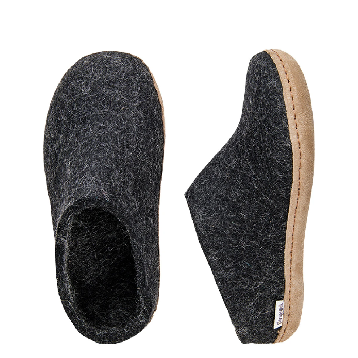 Glerups Unisex Slip On Leather Sole Charcoal 2 Glerups Unisex Slip On Leather Sole Charcoal - Image 2