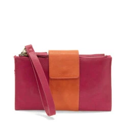 Joy Susan Camryn Colourblock Wallet Crossbody Fuchsia/Orange