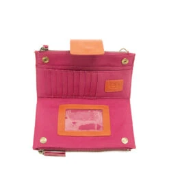 Joy Susan Camryn Colourblock Wallet Crossbody Fuchsia/Orange -Summit Footwear 3852806675