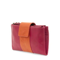 Joy Susan Camryn Colourblock Wallet Crossbody Fuchsia/Orange -Summit Footwear 3852806680
