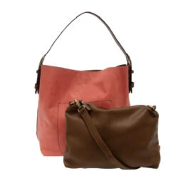 Joy Susan Classic Hobo Handbag Living Coral -Summit Footwear 4082478381